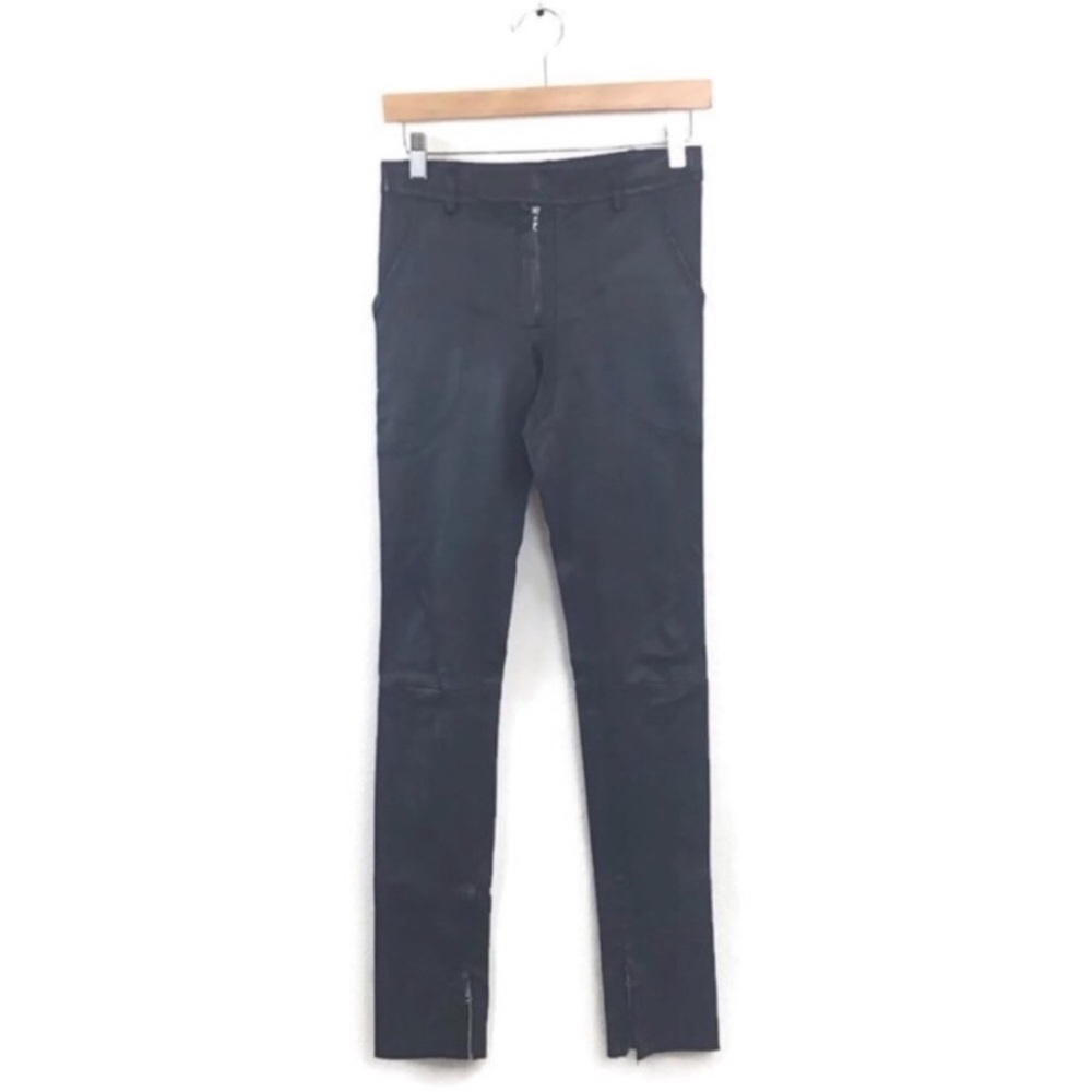 The Row Leather Skinny Pants Leggings Zip Moto